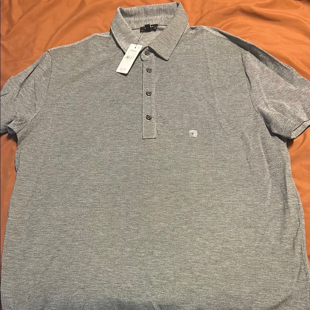 Express Gray Polo Shirt Classic Cotton Blend